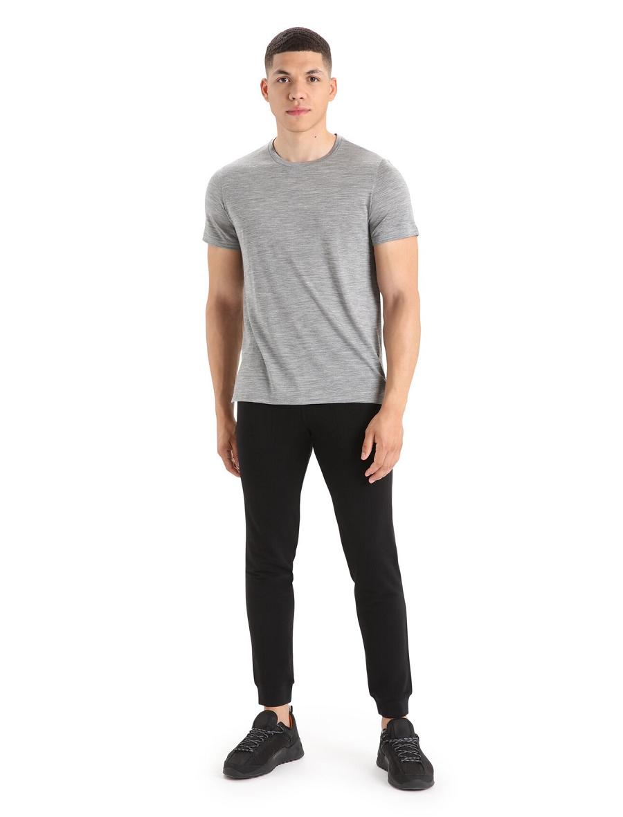 Men's Icebreaker Merino Sphere II Short Sleeve T Shirts Metro Heather | CA 1793CTVE